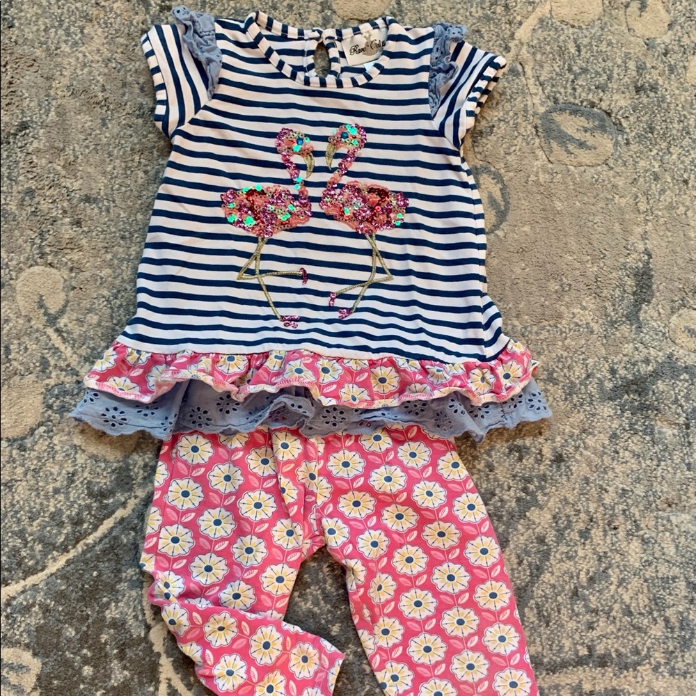 SOLD. Rare Editions Size 4 Flamingo Outfit.
